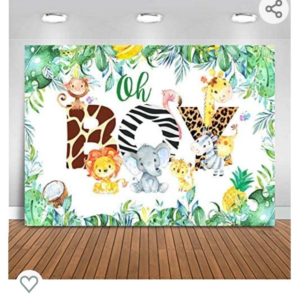 Safari baby shower oh boy banner 5x3